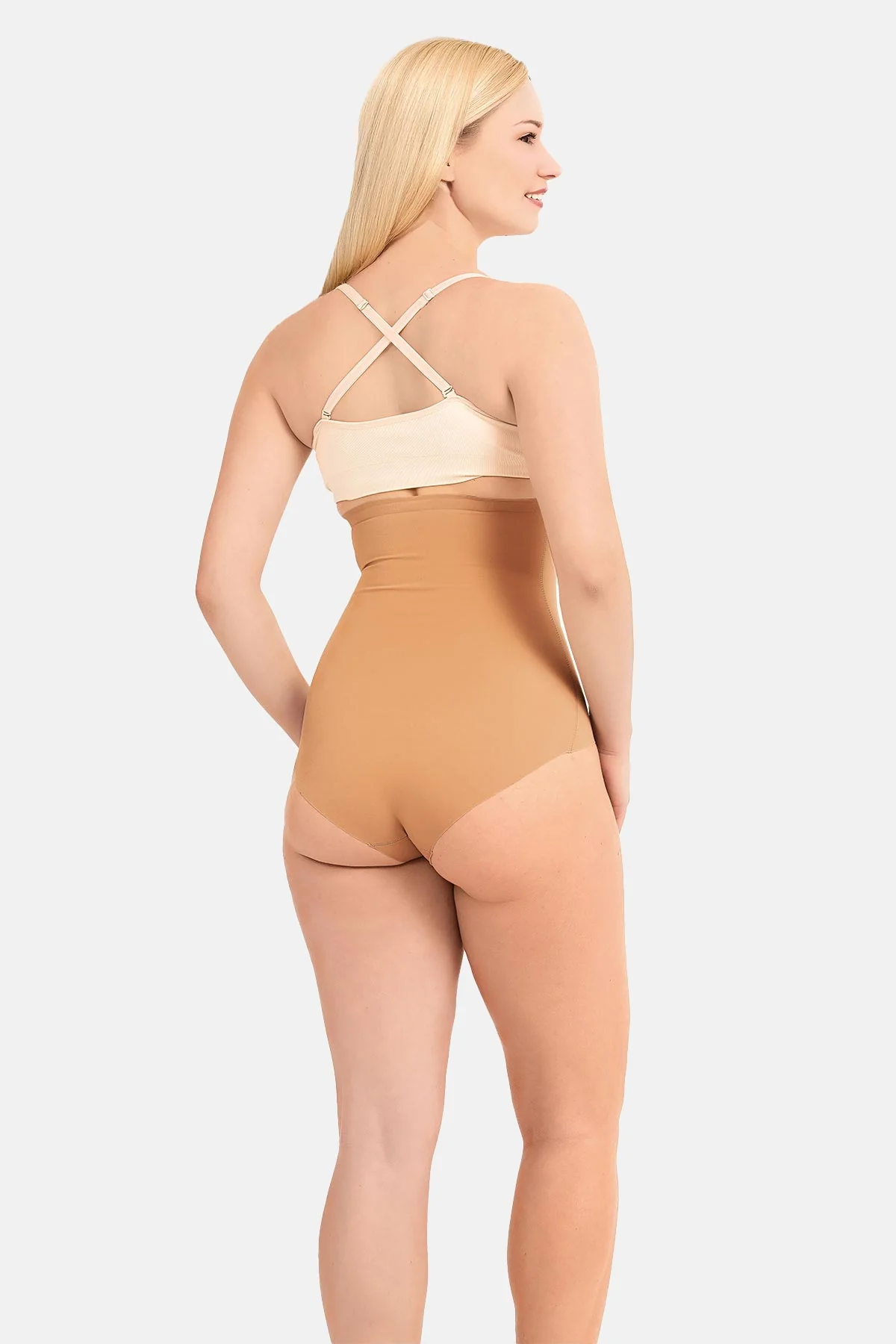 Pınarca Kadın Slip Korse Külot Yüksek Bel Lazer Kesim Ten Rengi - Yan Görünüm